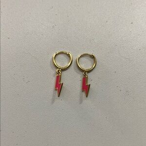 Pink Gold Lightning Bolt Earrings